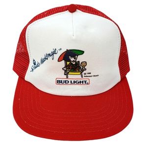 Spuds Mackenzie Vintage 80's Bud Light Party Animal Snapback Trucker Hat Red USA